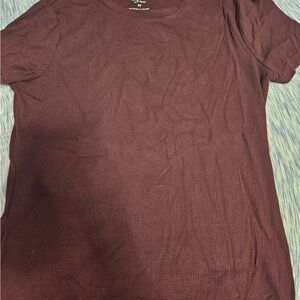 Burgundy Ribbed T-Shirt